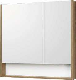 Акватон Зеркальный шкаф Сканди 85 дуб рустикальный, белый – фотография-1
